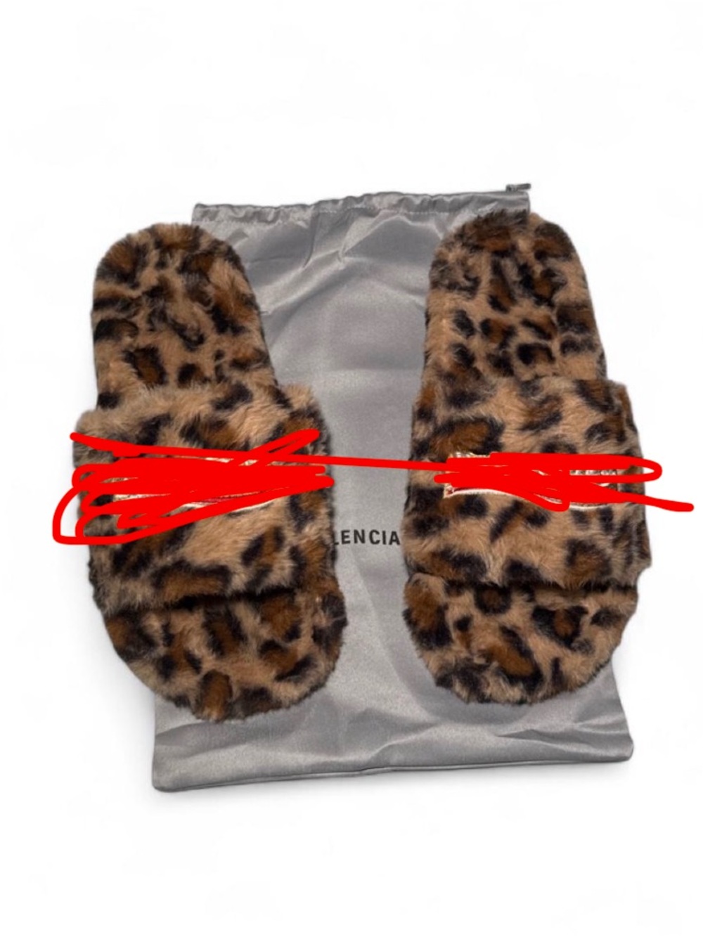 Leopard Faux Fur Slide Sandals in Brown and Black